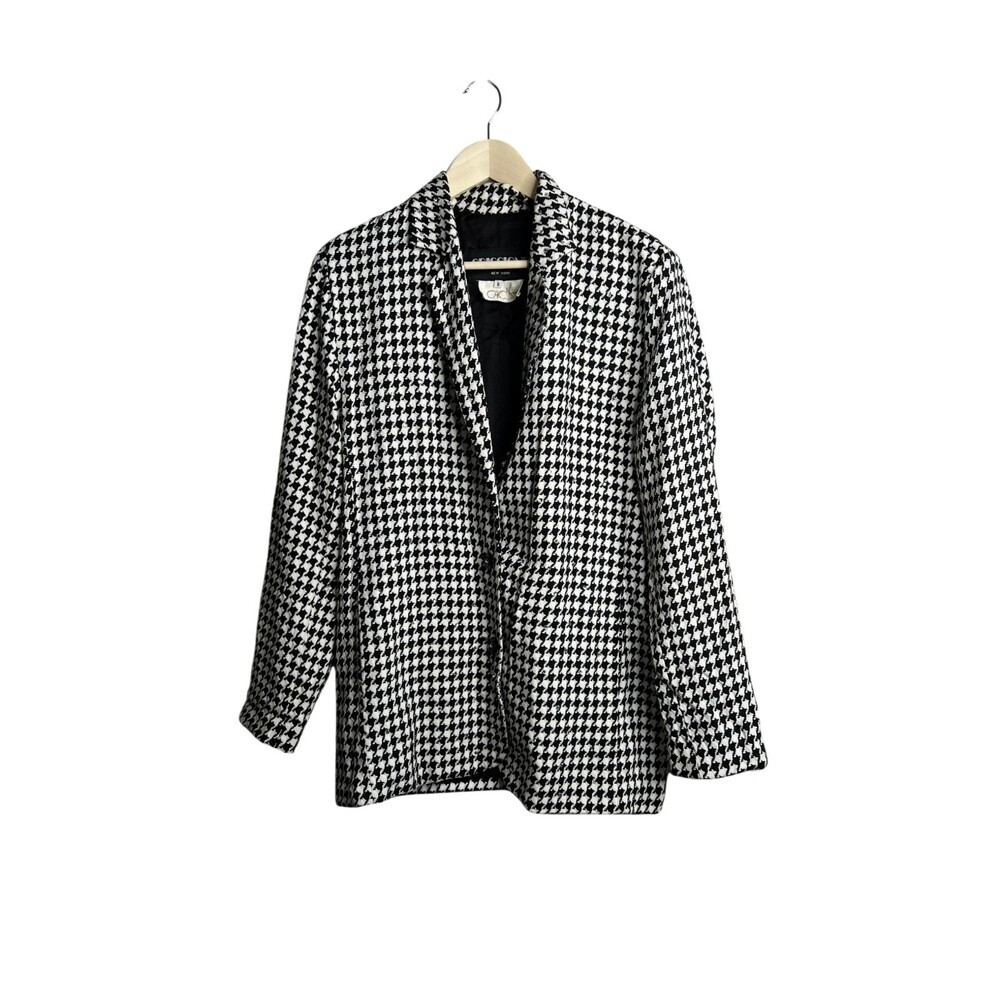 Vintage 80s Criscione X Cache Rhinestone Houndstooth Blazer Jacket - Picture 2 of 5